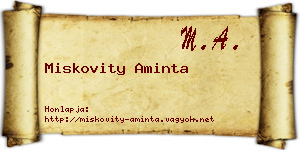 Miskovity Aminta névjegykártya